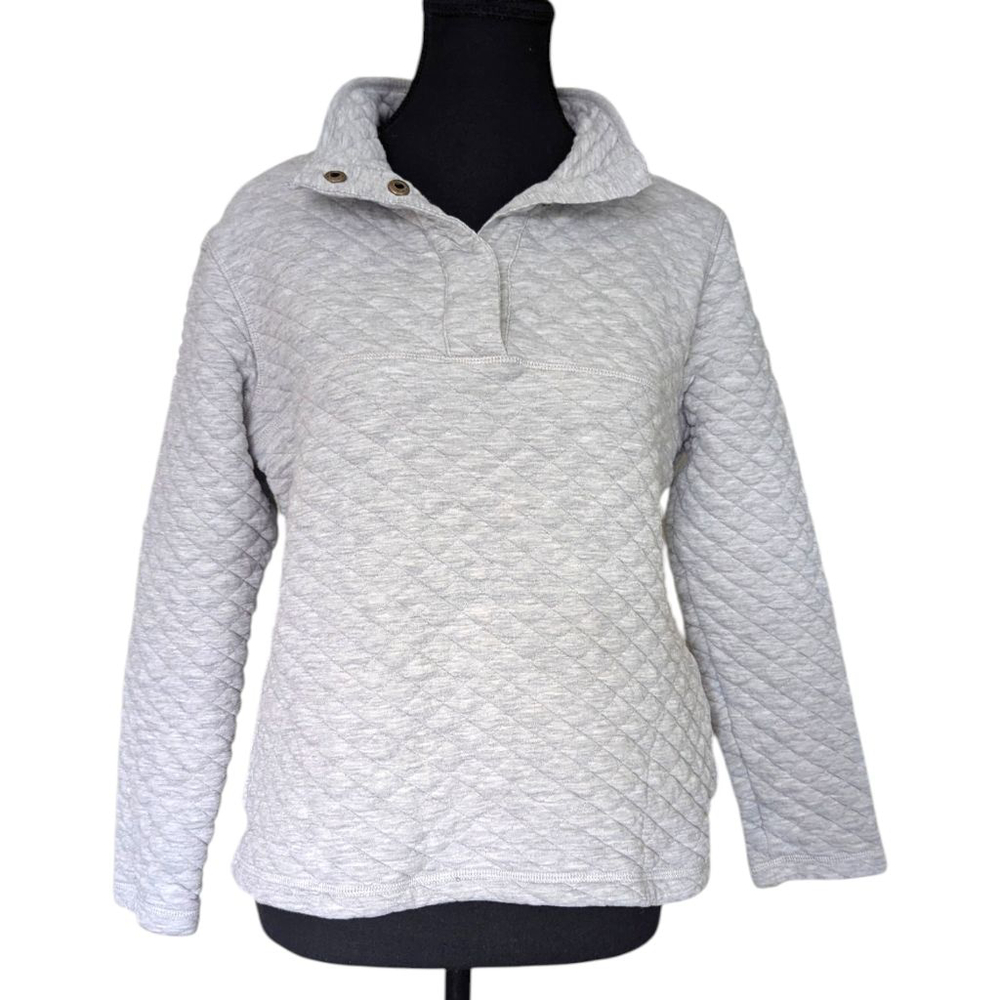 Avalanche Supply Co. Quilted 1/4 Snap Pullover - Grey - L - Gorpcore Granola